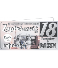 Zaproszenie na 18-tkę zestaw 10 szt ZAB09