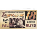 Zaproszenie na 18-tkę zestaw 10 szt ZAB18