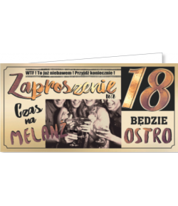 Zaproszenie na 18-tkę zestaw 10 szt ZAB18