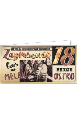 Zaproszenie na 18-tkę zestaw 10 szt ZAB18