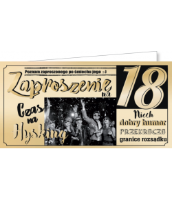 Zaproszenie na 18-tkę zestaw 10 szt ZAB20