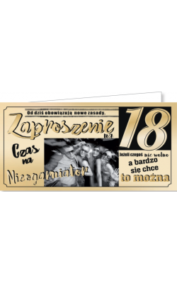 Zaproszenie na 18-tkę zestaw 10 szt ZAB21
