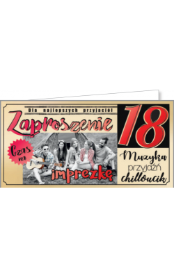 Zaproszenie na 18-tkę zestaw 10 szt ZAB41