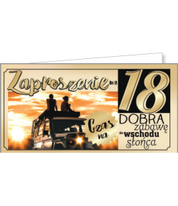 Zaproszenie na 18-tkę zestaw 10 szt ZAB44
