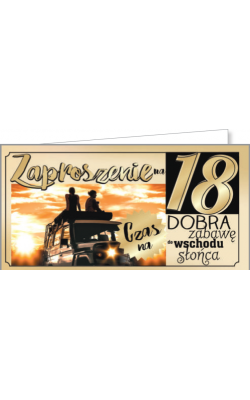 Zaproszenie na 18-tkę zestaw 10 szt ZAB44