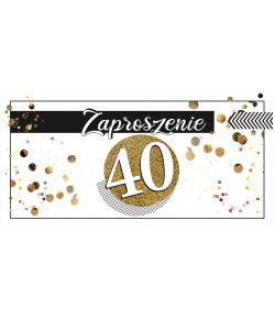 Zaproszenie na 40-te urodziny zestaw 10 szt ZAB104