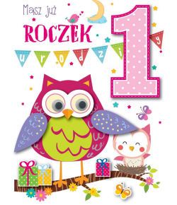 Kartka na Roczek dla Dziewczynki DK524