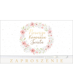 Zaproszenia komunijne delikatne komplet 5szt PMZ56
