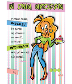 Kartka urodzinowa dla koleżanki Comic 10