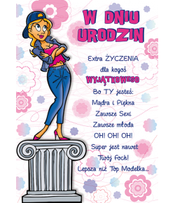 Kartka urodzinowa dla koleżanki Comic 17