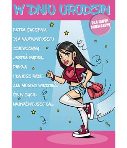 Kartka urodzinowa dla dziewczyny Comic 27