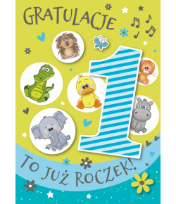 Kartka na Pierwsze Urodzinki GM 735