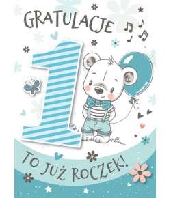 Kartka na Roczek dla chłopczyka GM 733