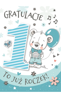 Kartka na Roczek dla chłopczyka GM 733