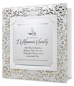 Pamiątka Komunii ażurowa, perłowa PDP181