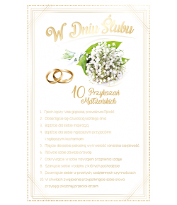 Kartka na ślub z przykazaniami SAB 30