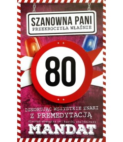 Kartka na 80 urodziny z mandatem  JCX 20