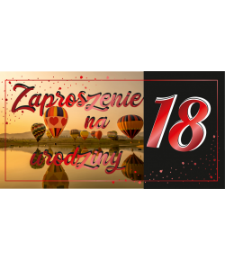 Zaproszenia na osiemnastkę zestaw 10 szt ZAB105A