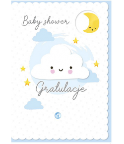 Kartka z okazji Baby Shower niebieska DK 835