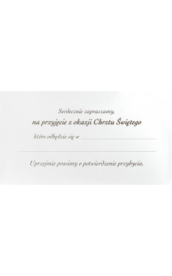 Zaproszenia na Chrzest satynowe zestaw 10 szt JMZ 5