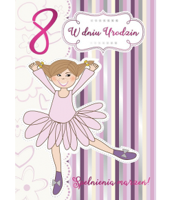 Kartka na 8 urodziny dla dziewczynki PR 331