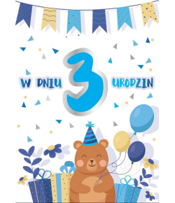 Kartka na 3 urodziny PR 322