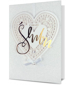Kartka ślubna pięknie zdobiona HM941