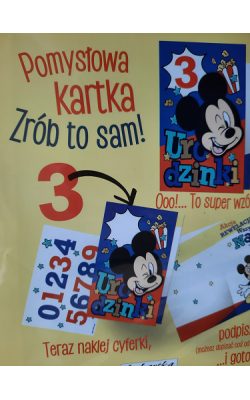 Kartka na urodziny- z Myszką Miki DSK18
