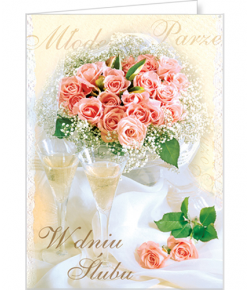 Skromna Kartka na ślub bez życzeń SZ4