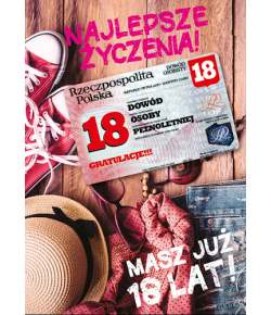 Kartka na 18 urodziny dla dziewczyny Gift 123