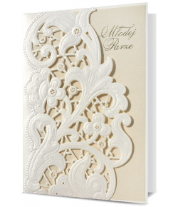 Kartka ślubna pięknie zdobiona HM 1057