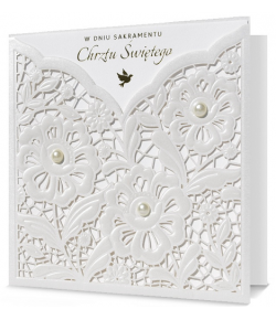 Kartka z życzeniami na Chrzest z perełkami H 1035