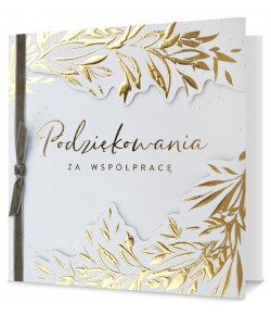 Podziękowanie za współpracę kartka bez życzeń, duża  Gold13