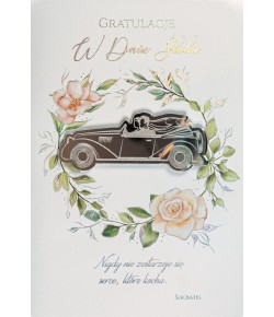 Elegancka Kartka z mottem na ślub LUXDG3