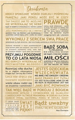 Desiderata Kartka z mądrą treścią TAB4