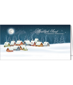 Pejzaż zimowy kartka z życzeniami L-T 1007
