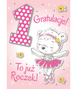 Kartka na Roczek dla dziewczynki GM459