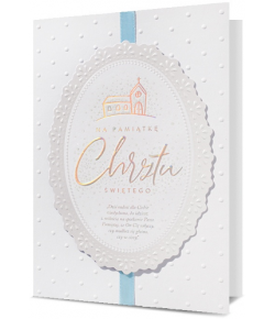 Dla Chłopczyka Kartka na Chrzest z mottem HM2384