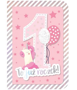 Kartka na Roczek dla Dziewczynki DK834