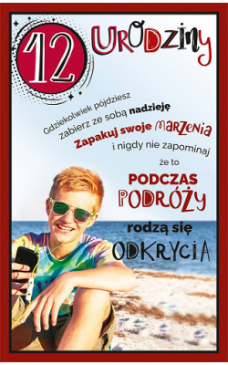 Kartka na 12 urodziny dla chłopaka U90