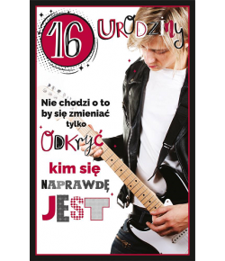 16 urodziny Kartka dla nastolatka U94