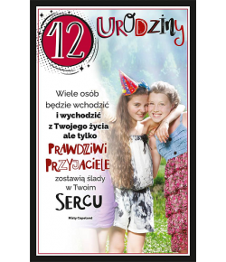 Kartka na 12 urodziny dla dziewczyny U98