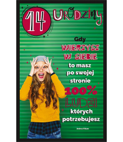 Kartka na 14 urodziny dla dziewczyny U100