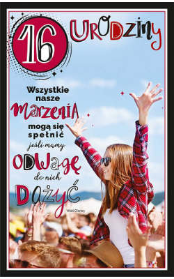 Kartka na 16 urodziny dla nastolatki U102