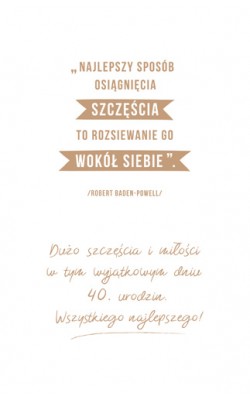 Kartka na 40 urodziny dla Kobiety  PAB7