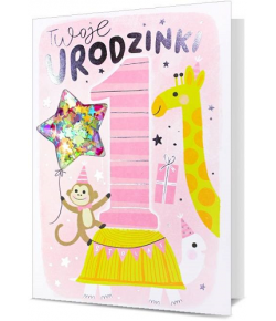 Kartka na Roczek dla dziewczynki HM2488