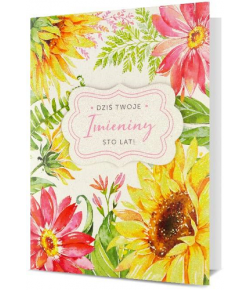 Kartka Imieninowa zdobiona brokatem HM2468