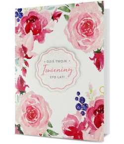 Kartka Imieninowa zdobiona brokatem HM2464