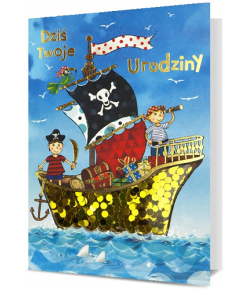 Piracka Kartka urodzinowa dla Chłopca HM2332