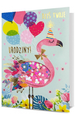 Kartka na urodziny z konfetti HM2334